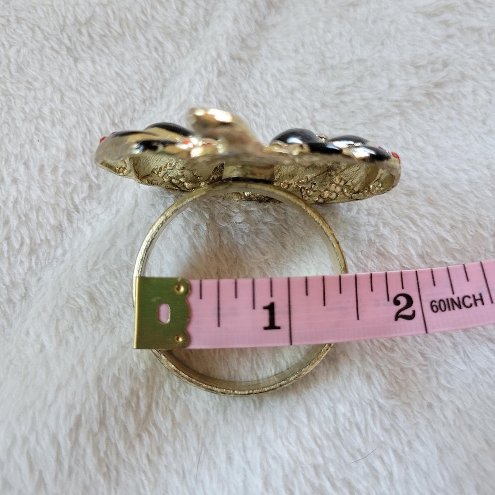Tahari | Gold Tone Harlequin Rhinestone Pumpkin Napkin Holders (2 pc) - Picture 10 of 10